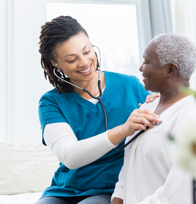 Nurse caring for a patient